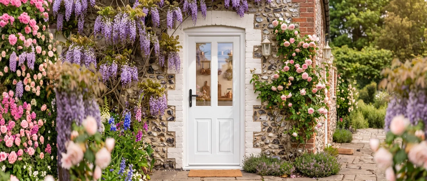 Byron composite door in a cottage porch