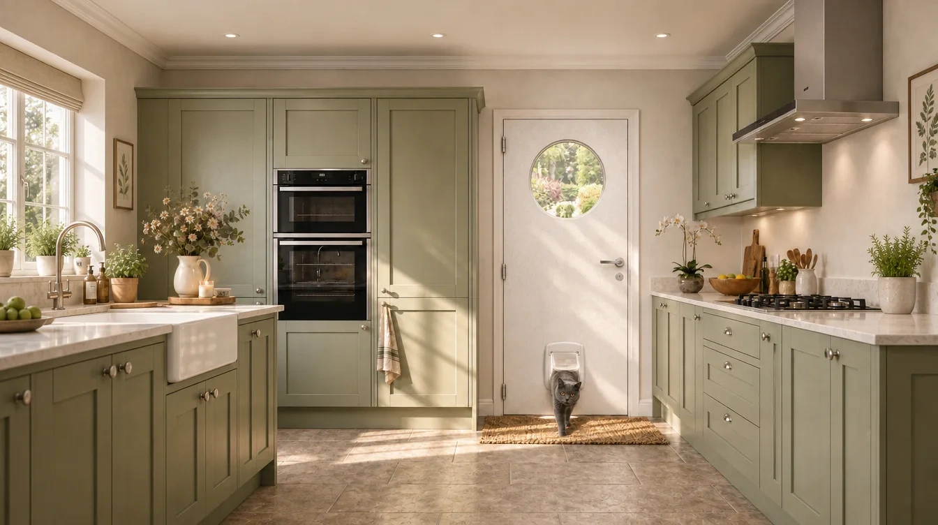 Clearwater door in a daylit kitchen