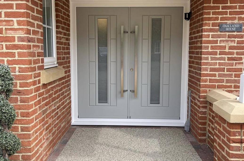 Agate Grey Vermont Misted Glass Double Doors