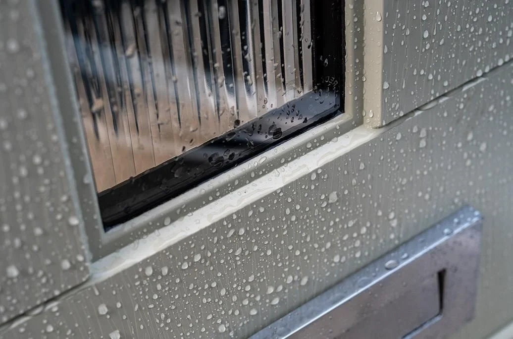 Weather seal detail on a Rockdoor frame