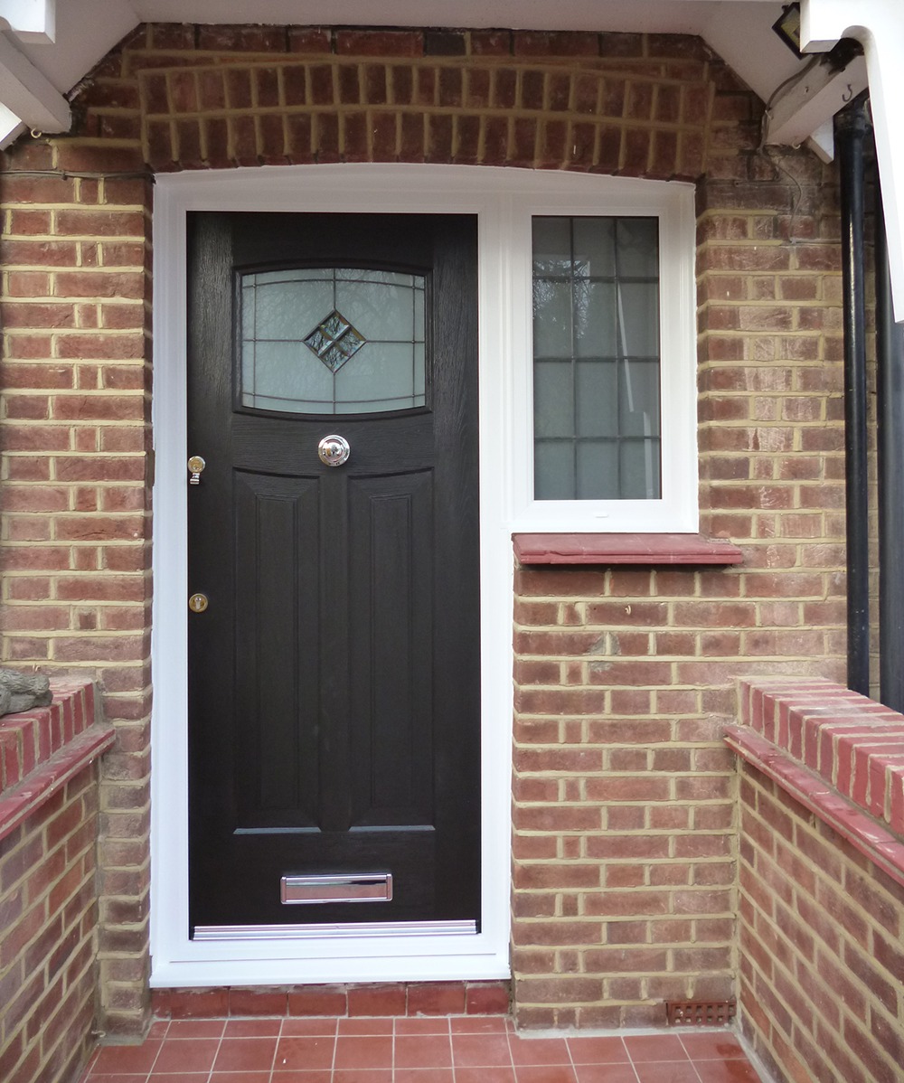 Black Newark Brightstar Rockdoor Composite Door