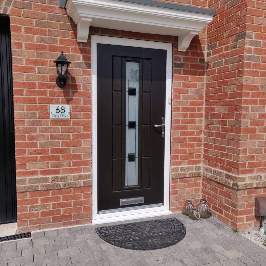 Black Vermont Grey Shades Rockdoor Composite Door