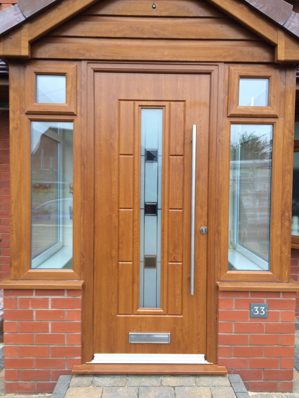 Light Oak Vermont Grey Shades Rockdoor Composite Door