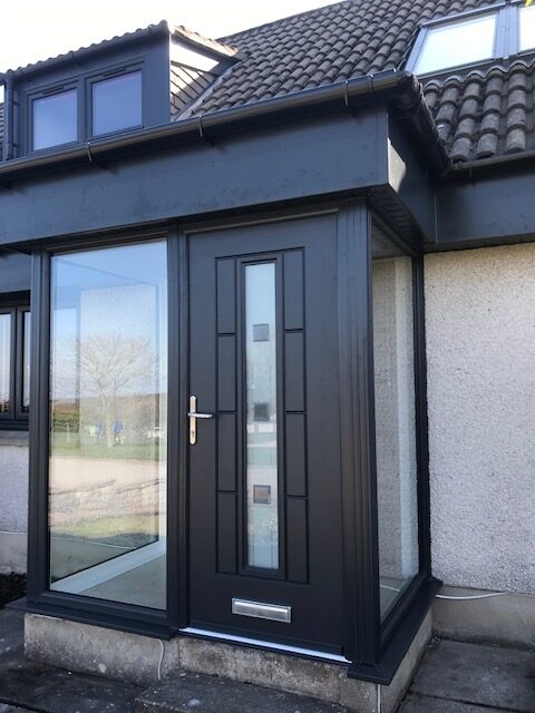 Anthracite Grey Vermont Grey Shades Rockdoor Composite Door