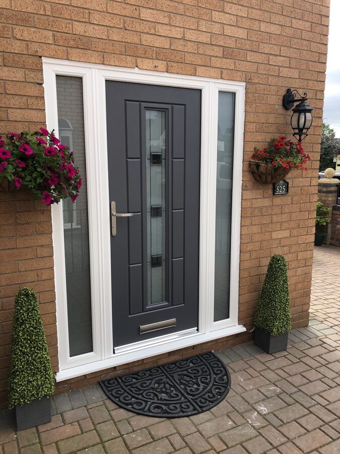 Anthracite Grey Vermont Grey Shades Rockdoor Composite Door