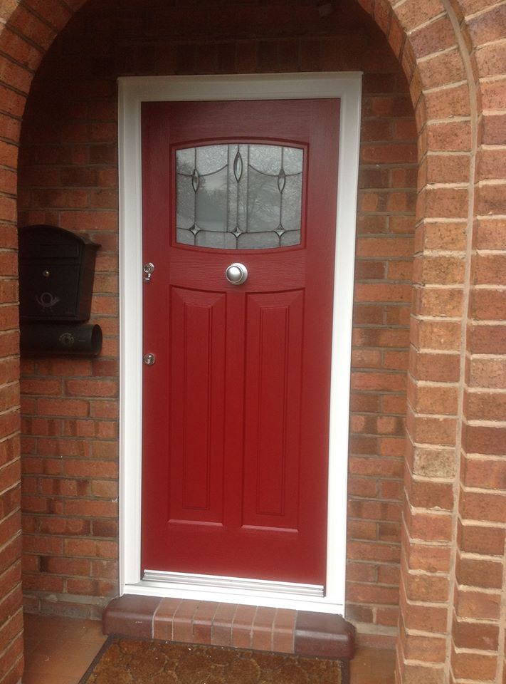 Ruby Red Newark Lantern Rockdoor Composite Door