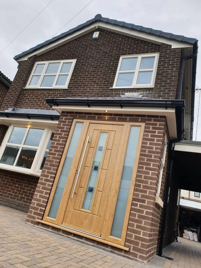 Irish Oak Vermont Grey Shades Rockdoor Composite Door
