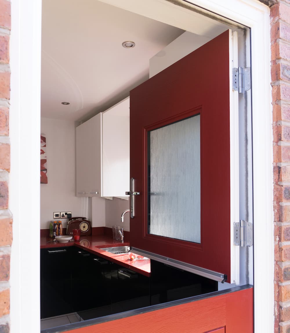 Ruby Red Stable View Light Composite Door