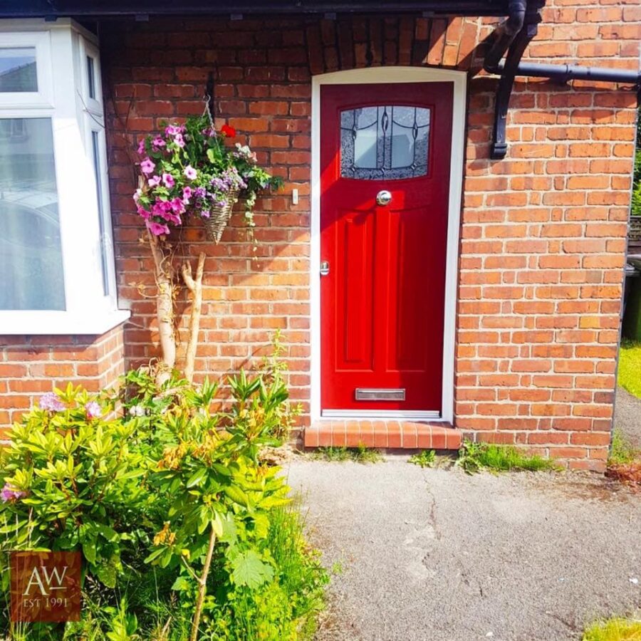Red Newark Lantern Rockdoor Composite Door