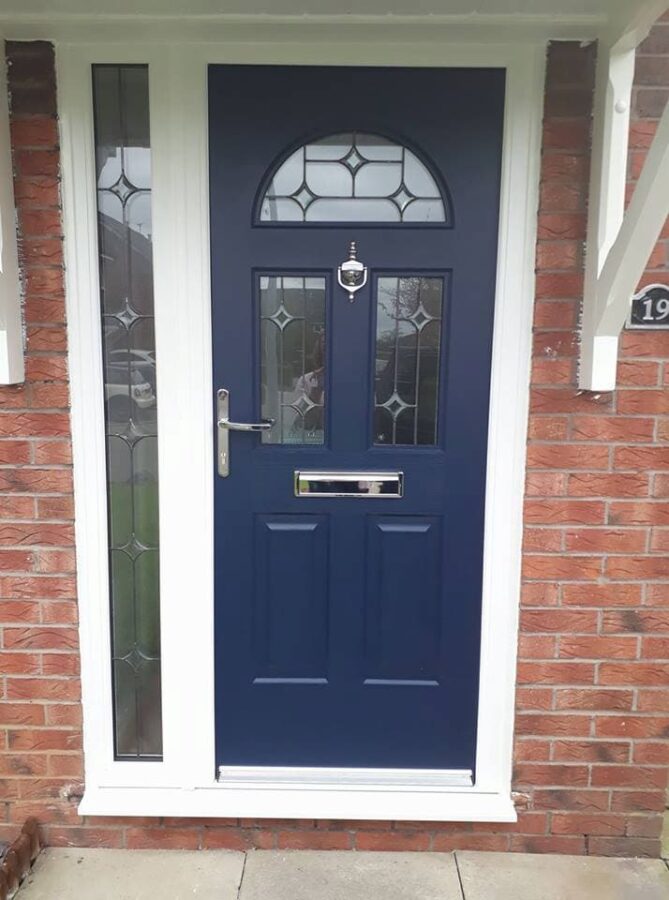Blue Tennessee Linear Rockdoor Composite Door