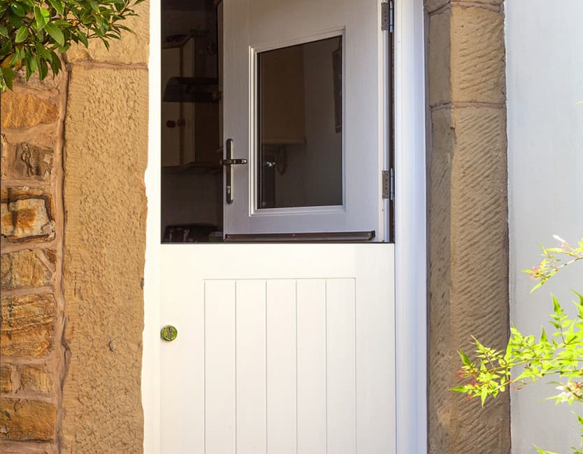 White Stable View Light Rockdoor Composite Door