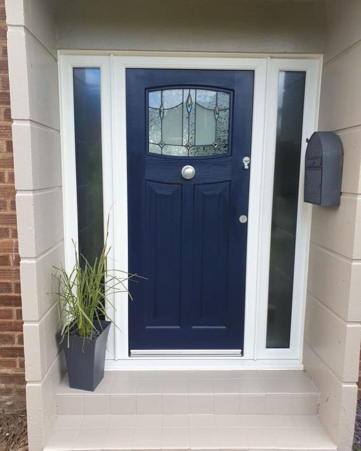 Sapphire Blue Newark Lantern Rockdoor Composite Door