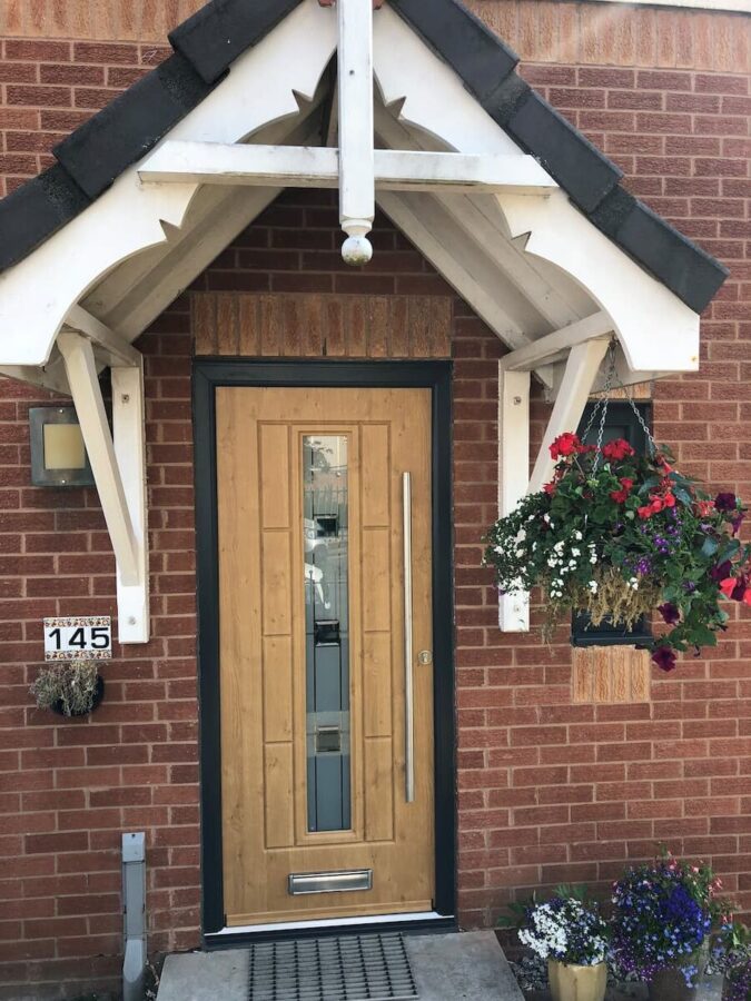 Irish Oak Vermont Grey Shades Rockdoor Composite Door
