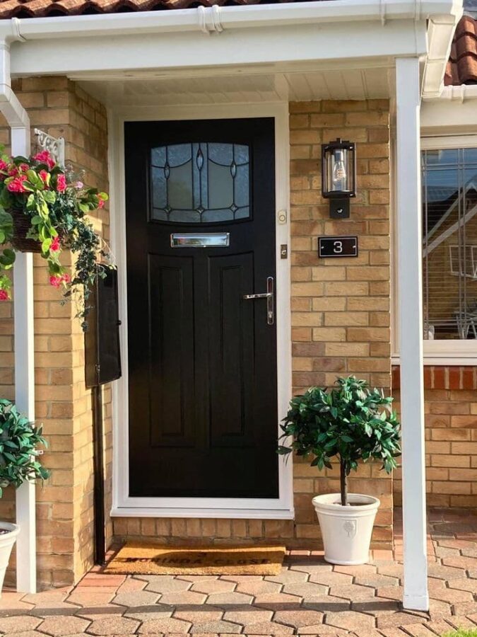 Black Newark Lantern Rockdoor Composite Door
