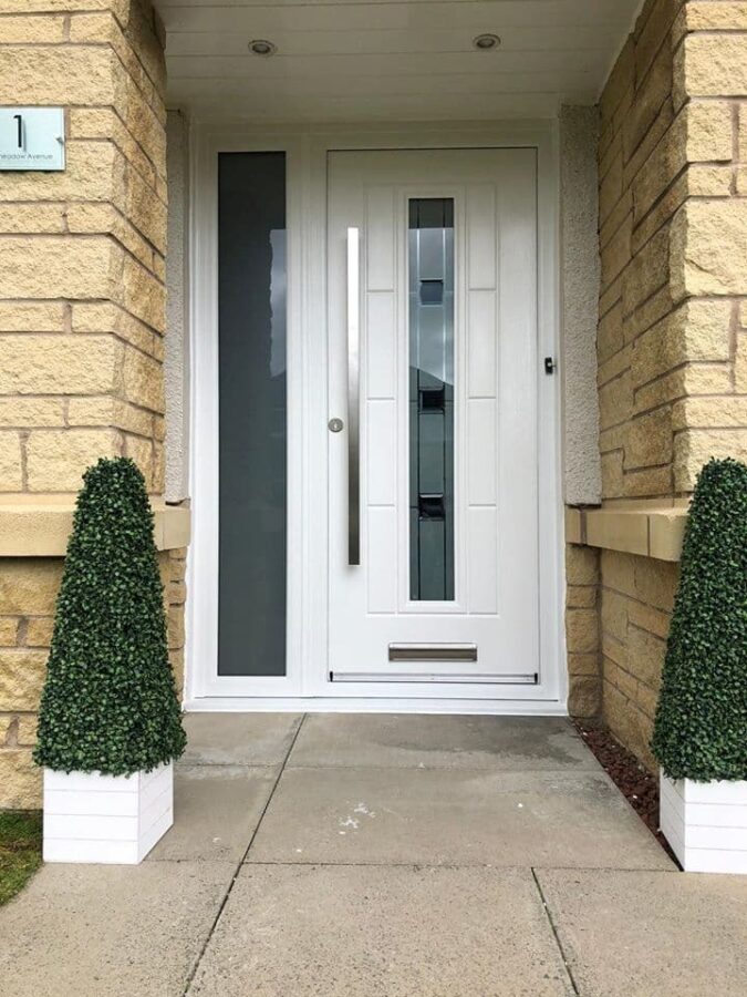 White Vermont Grey Shades Rockdoor Composite Door