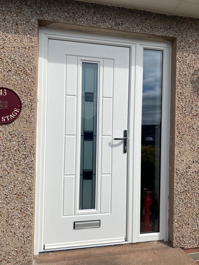 White Vermont Grey Shades Composite Door