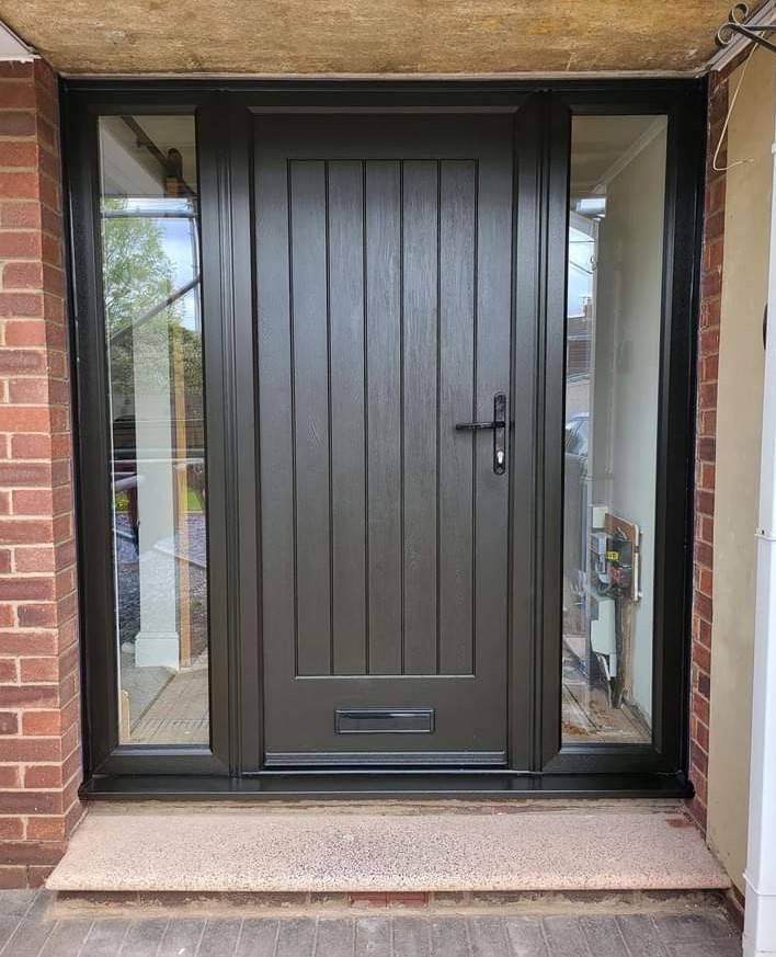 Black Indiana with Side Frames Composite Door