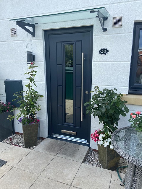 Anthracite Grey Vermont Clear Glass Composite Doors